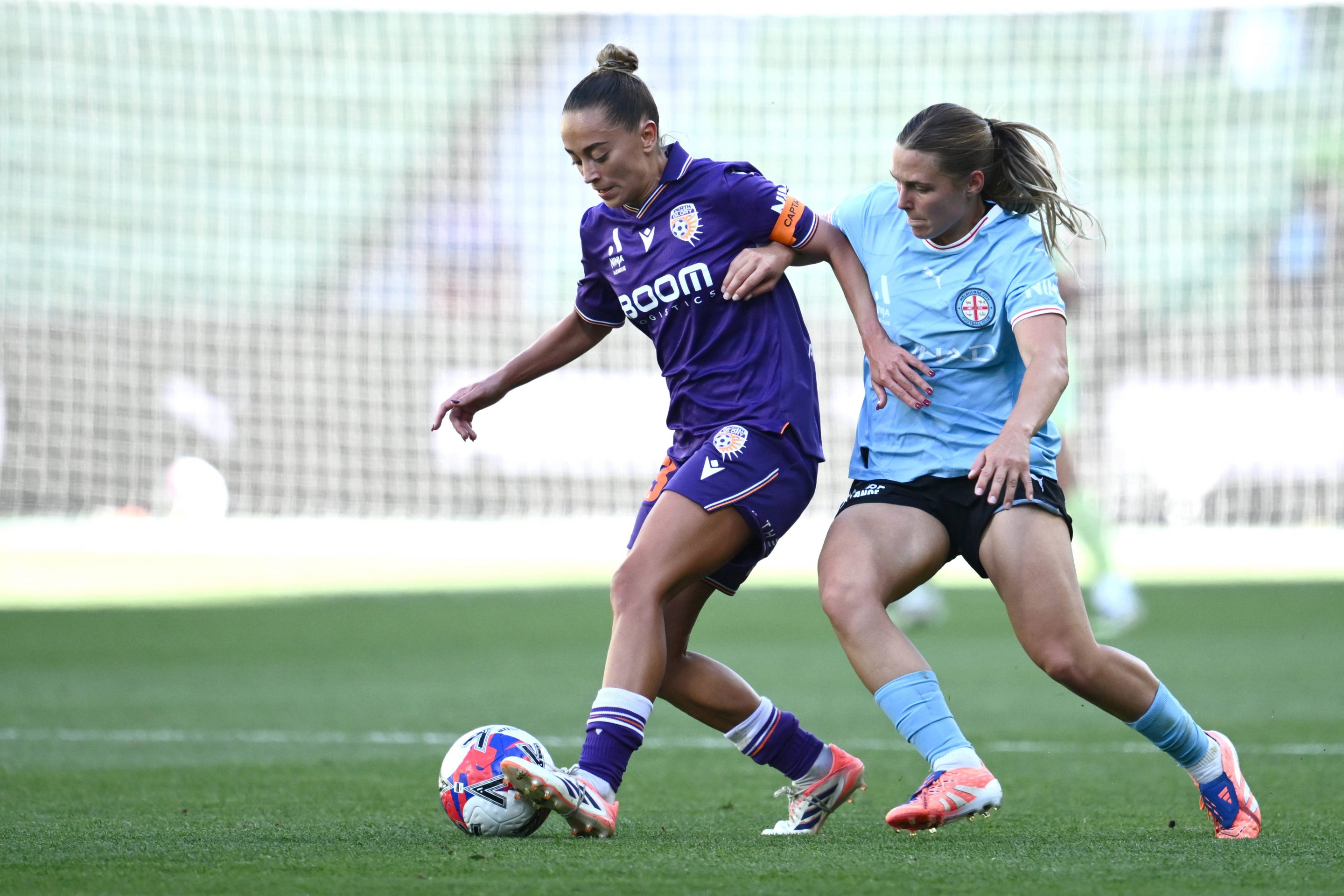 ALEAGUE CITY GLORY WOMEN, Isobel Dalton of the Glory (left) and Leticia McKenna of Melbourne City during the A-League Wo